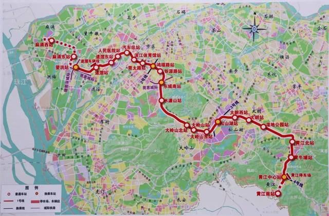 (1号线线路图,点击放大)东莞地铁1号线