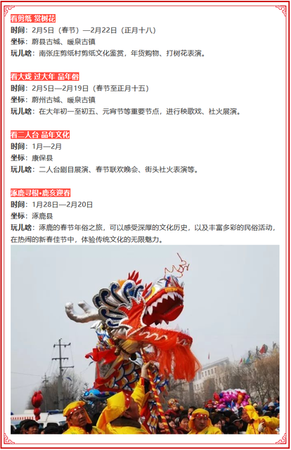 河北人赶大集、逛庙会、品美食……春节特色旅游攻略来了