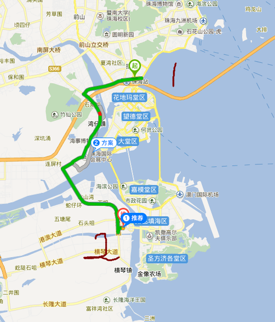 点从广州自驾出发,经过中山/珠海,大约两个多小时,就能抵达这两个口岸