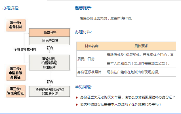 居民身份证补领