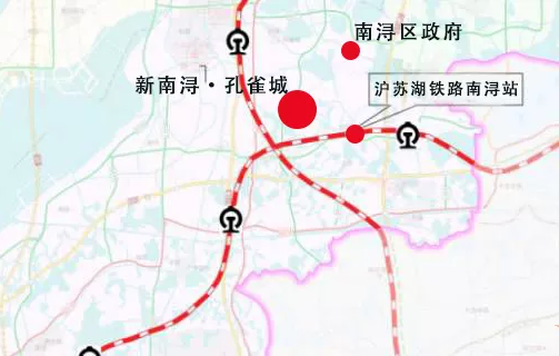 示意图南浔站位于南浔镇南部,浔练公路西侧,新建318国道南侧,距