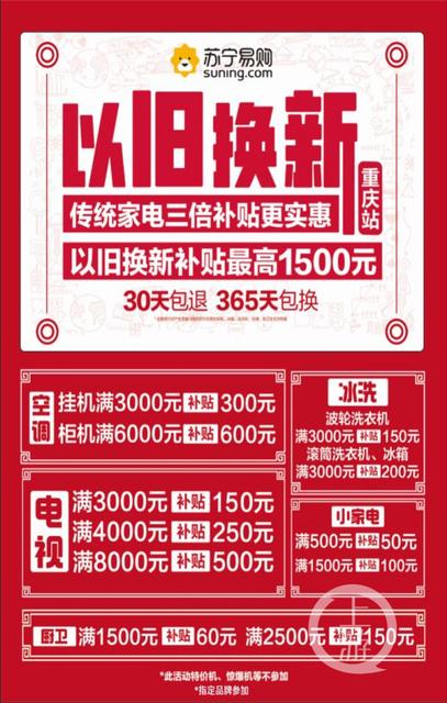 市民的旧家电能以旧换新啦！单台最高可补贴600元