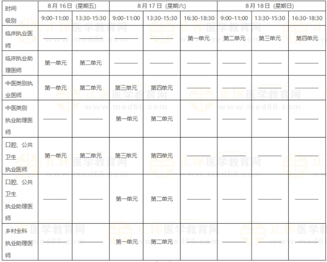 2024年医师资格考试时间安排