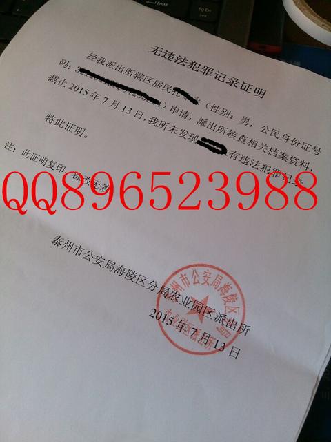 无犯罪记录证明
