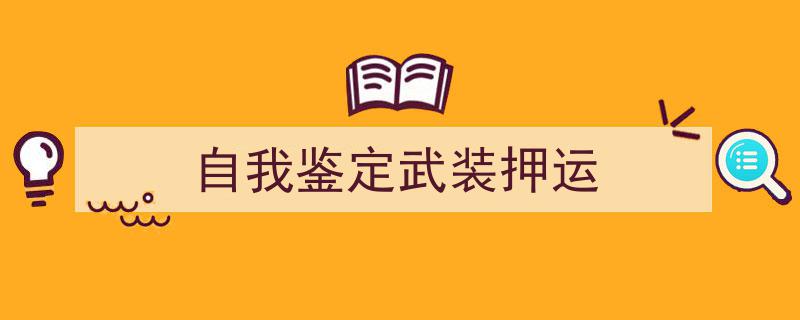 整好文档网教你学写《自我鉴定武装押运》小技巧（精选5篇）"/